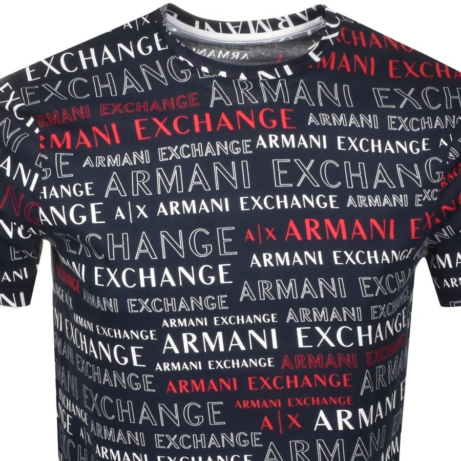 Alternative Image for ProductArmani Exchange Crew Neck Logo T Shirt Navy2